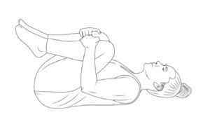 Knees to chest stretch graphic Knees to chest stretch graphic